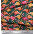 thumbnail image 3 of Soimoi Moss Georgette Fabric Flamingo Bird Fabric Prints by Yard 42 Inch Wide, 3 of 3