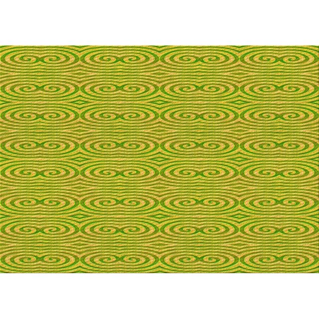 Ahgly Company Machine Washable Indoor Rectangle Transitional Dark Yellow Green Area Rugs, 6' x 9'
