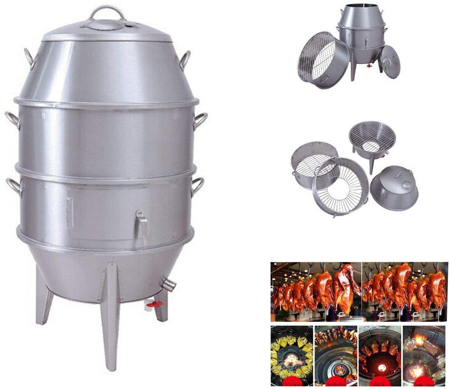 EQCOTWEA Multifunction Grill Roast Duck Oven Stainless Steel for BBQ Roast Corn Potato Baking