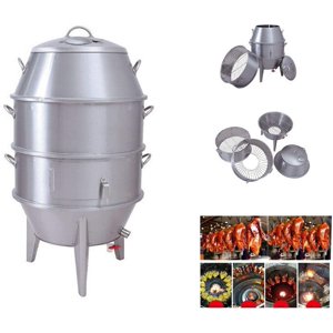 EQCOTWEA Multifonctions Grill Roast Duck Oven acier inoxydable pour BBQ Poêle de pommes de terre de maïs rôtie