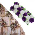 thumbnail image 4 of Baohd Chemin de Table Panneau de Fleurs Roses pour Mariage Foncé et Blanc, 4 of 7