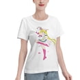 thumbnail image 2 of T-Shirt Basique à Manches Courtes pour Femmes Sailor Moon Lièvre Lunaire, 2 of 6