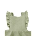 thumbnail image 4 of Kmbangi Filles Bretelles Couleur Unie Jupe Sans Manches Col Carré Grand Ourlet Robe Taille Haute avec Volants, 4 of 9