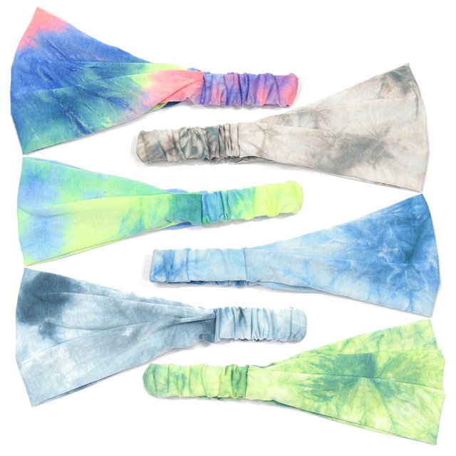 Yoga Headband Simple Colorful: 6PCS Elegant Stretch Headband Workout Headband