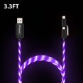 thumbnail image 2 of El flowing light charging cable  Visible EL Flowing Light Charging Cable & Micro USB Charge and Sync EL Light Cable Light up Charging Sync Data Cable for Android and i-Product (Purple), 2 of 7