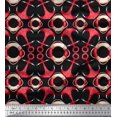 thumbnail image 1 of Soimoi Black Rayon Fabric Life Ring & Anchor Hook Nautical Decor Fabric Printed Yard 56 Inch Wide, 1 of 1