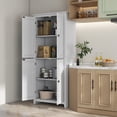 thumbnail image 2 of HOMCOM 72" Freestanding Kitchen Pantry, Buffet Cabinet, White, 2 of 10