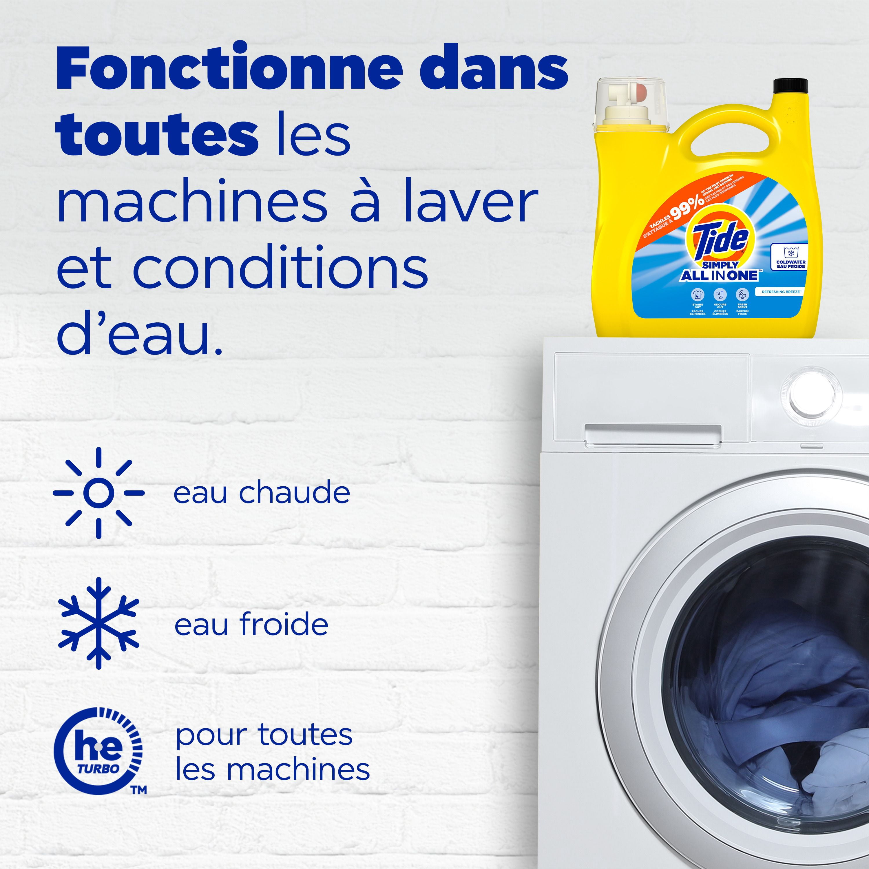 Tide Simply All-In-One Liquid Laundry Detergent, Refreshing Breeze Scent, 107 Loads, 4.16 L
