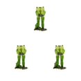 thumbnail image 3 of VONKY Home Decor Accent Handmade Frog Figurine Green Unique Style Home Decoration Couple Frog A 3Set, 3 of 6