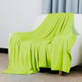 thumbnail image 1 of PiccoCasa 1 Pcs Home Warm Soft Microplush Fleece Solid Throw Blanket Yellow Green 70" x 78", 1 of 9