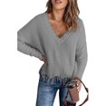 thumbnail image 1 of Women‘s Fashion Color Block Pullover Long Sleeve Hollow-out Distressed Tassels Sweater, 1 of 5
