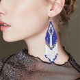 thumbnail image 3 of Drop Earrings Beaded Retro Creative Long Dangle Earrings Fringe Hoop Earrings, 3 of 10