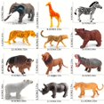 thumbnail image 4 of LNGOOR 12-Piece Educational Wildlife Animal Figures Set - Assorted PVC Plastic Toy Collection for Kids 3+ - Includes Elephant  Lion  Giraffe  Zebra  Hippo  Tiger  Bear & More - Ideal for, 4 of 5