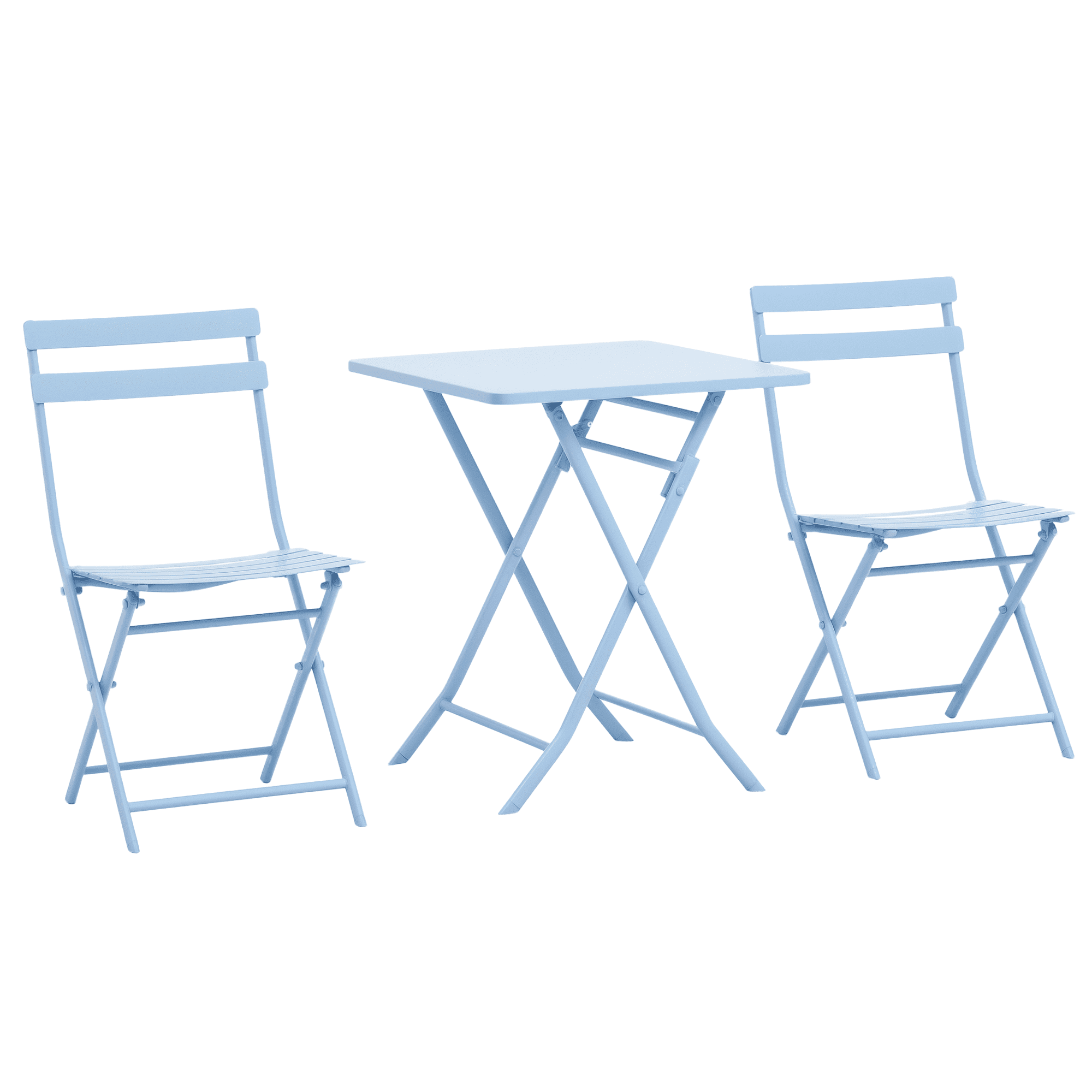 Outsunny Ensemble Bistro de Jardin 3 Pcs Bleu