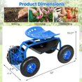 thumbnail image 3 of Costway Chariot de Jardin Robuste Siège de Travail Roulant Plantation de Jardin avec Plateau à Outils Bleu, 3 of 10