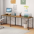 thumbnail image 3 of Giantex 95 Inch Reversible Corner Desk, L-Shaped Computer Desk w/Monitor Stand & 3 Cable Holes, 2-Person Long Study Writing Desk for ome Office, Natural, 3 of 9