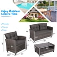 thumbnail image 2 of Gymax 4PCS Rattan Patio Conversation Set Cushioned Outdoor Furniture Set, 2 of 10