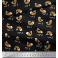 thumbnail image 3 of Soimoi Black Cotton Duck Fabric Waves & Fish Ocean Print Fabric by the Yard 56 Inch Wide, 3 of 3