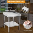 thumbnail image 3 of BeesClover Stainless Steel Grill Stand Table, NSF Certified Work Table with Adjustable Legs, 400 Lbs Capacity, 2" Edge Baffle, Equipment Stand for Commercial Restaurant, Hotel, 3 of 7