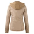 thumbnail image 3 of IMENGL Veste Zippée à Col Montant Ajustée en Cuir PU style Moto, Jaune G, Taille M-4TG, 3 of 6