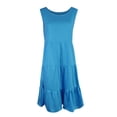 thumbnail image 2 of B91xZ Robe Femme Sans Manches Fendue Robes Maxi Robe d'Été de Plage avec Poches, Bleu Clair m, 2 of 4
