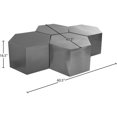 thumbnail image 3 of Meridian Furniture Hexagon Brushed Chrome 4 Piece Modular Coffee Table, 3 of 3