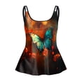 thumbnail image 5 of adviicd Hauts de Maillot de Bain pour Femmes Haut de Tankini Blouson pour Femmes Seulement Coupe Ample Haut de Bain Sans Bas Maillot de Bain Modeste (Rouge, G), 5 of 5