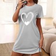 thumbnail image 2 of Amzcrzy Pyjamas pour Femmes Mode Imprimé Cœur Robe Valentines Day Décontractée Confortable Manches Courtes Chemises de Nuit pour Femmes Cadeaux Valentines Day, 2 of 5