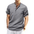 thumbnail image 1 of Kaemgyyd Men's Henley Shirts Stylish Short Sleeve Casual Button Tops Lightweight Solid Color Classic Basic Tee, 1 of 5