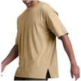 thumbnail image 4 of AherBiu T-Shirts pour Hommes Surdimensionnés en Coton Léger à Col Rond à Manches Courtes T-Shirt Décontracté, 4 of 9