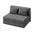 thumbnail image 1 of Bingirl 76-Inch 4-In-1 Convertible Loveseat Sofa Bed with Pillows in Dark Gray, 1 of 7