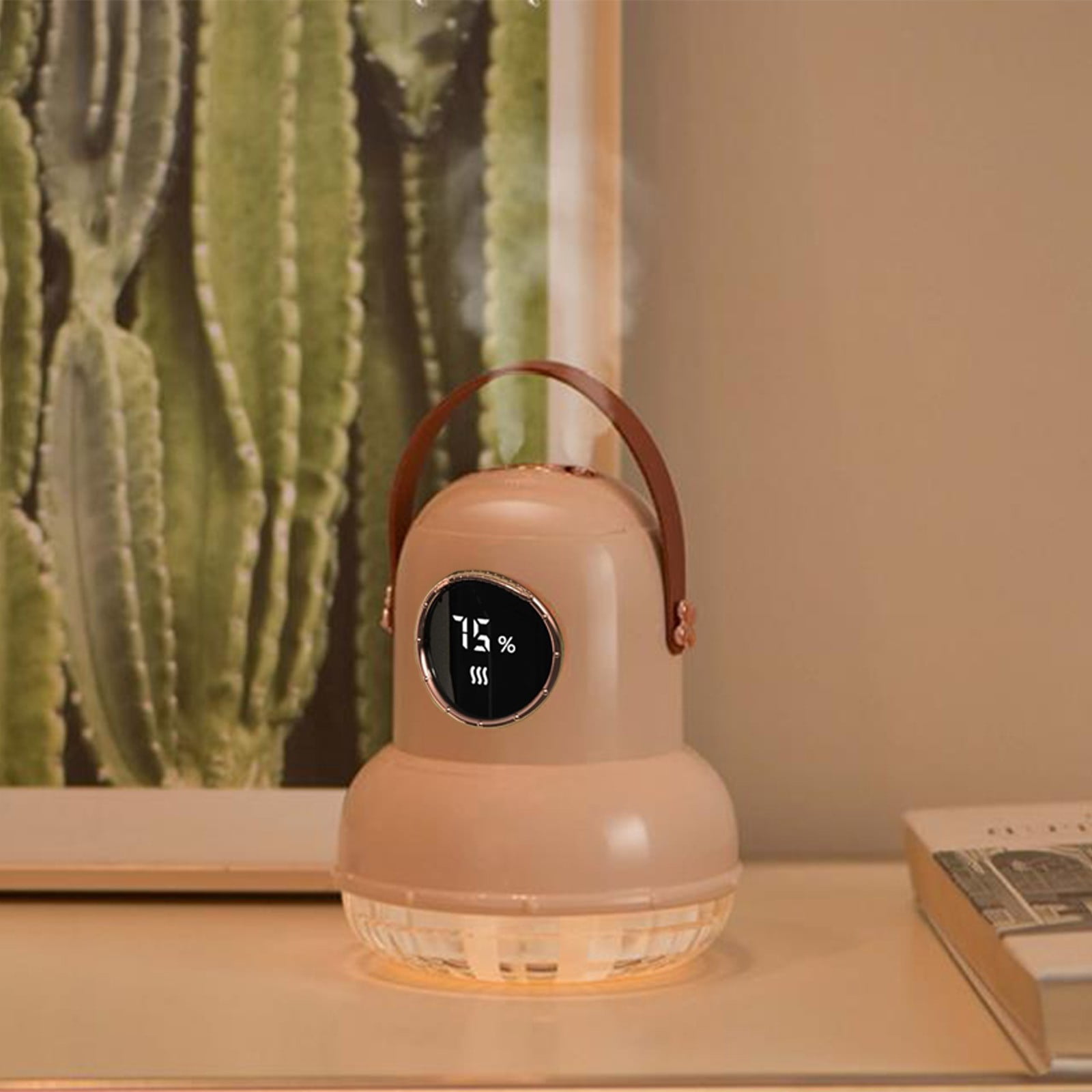 COFEST Cool Mist Humidifier with Night Ligh Portable Mini Humidifier with LED Screen Ultra-Quiet Wireless Humidifier Three Spray Modes for Baby Kids Bedroom Home Pink