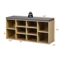 thumbnail image 4 of Gymax Entryway Padded Shoe Storage Bench 10-Cube Organizer Bench Adjustable Nature, 4 of 10