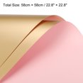 thumbnail image 2 of Unique Bargains Double Sided Color Flower Wrapping Paper Light Pink+Gold 22.8'x22.8' Waterproof 10 Pack, 2 of 5