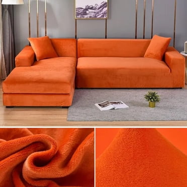 Housse de Sofa en Velours Épaisse et Élastique Housse de Sofa 1/2/3/4 Places pour Salon Housse de Sofa en Velours Peluche en Forme de L pour Coin Housse de Canapé