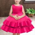 thumbnail image 2 of Huvoen Robe pour Tout-Petite Fille Robe d'Été pour Filles Nouvelle Sans Manches à Volants en Dentelle Col Rond Broderie en Maille Jupe Princesse avec Nœud Roses 2 Ans, 2 of 6