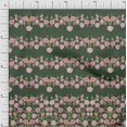 thumbnail image 1 of Soimoi Green Velvet Fabric Flowerpecker & Floral Panel Printed Fabric 1 Yard 58 Inch Wide, 1 of 5