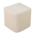 thumbnail image 1 of Square Ottoman Slipcover Footstool Protector Covers Storage Stool Ottoman Covers beige, 1 of 6