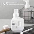 thumbnail image 1 of Bouteille de Lessive Rechargeable Sans Fuite Sans Étiquette Contenant de Liquide en Plastique Vide pour Agent de Blanchiment Détergent Décoration de Buanderie à la Maison Mise en Bouteille - 2 Pcs Blanc 500ML, 1 of 6