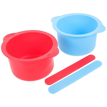 2 Pcs Doublure de Chauffe-Cire en Silicone Antiadhésif Pot de Cire Bol en Silicone avec Bâtons de Mélange