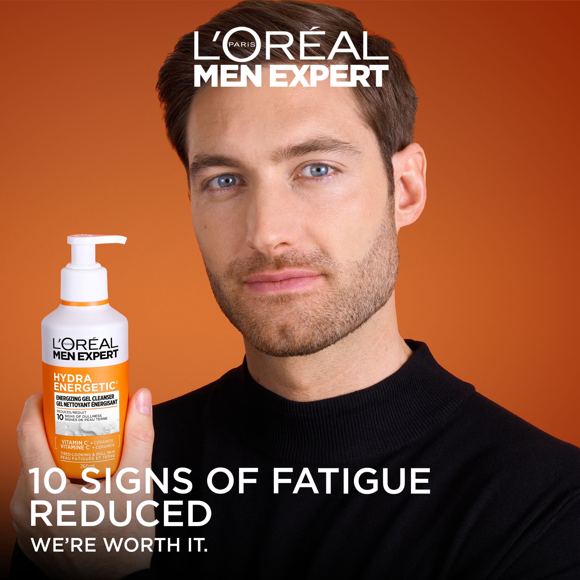 L'Oréal Men Expert Hydra Energetic Nettoyant Visage à la Vitamine C, 260 ml