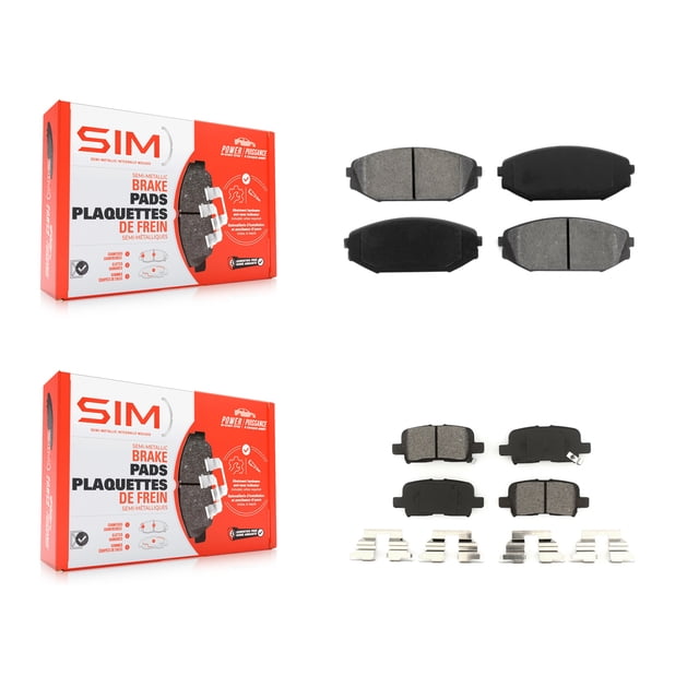 SIM Front Rear Semi-Metallic Brake Pads Kit for Car Honda Odyssey Acura MDX KSM-100337