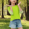 thumbnail image 4 of SERTG T-Shirt de Mode pour Enfants, Col Rond, Manches 3/4, Imprimé, pour l'Été et le Printemps, 4-15 Ans (Vert#3,13 Ans), 4 of 7
