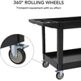 thumbnail image 2 of Service Cart 2-Shelf, Storage Handle, 500 lbs Capacity, for Warehouse/Garage/Cleaning/Manufacturing，45"X25", 2 of 8