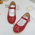 thumbnail image 5 of Wdgfv Chaussures pour Filles Chaussures de Princesse Scintillantes Talons Hauts pour Tout-Petits Mariage Fête Bal Chaussures Mignonnes Fleur Escarpins Mary Jane Rouges 7-8 Ans, 5 of 5