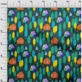 thumbnail image 3 of oneOone Popeline de Coton Vert Sarcelle Tissu Matière de Robe de Camping Tissu Imprimé Tissu au Mètre 42 Pouces de Large, 3 of 5