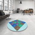 thumbnail image 4 of Ahgly Tapis Rectangulaire Lavable en Machine Bleu Acier, 3 Pieds x 5 Pieds, 4 of 7