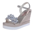 thumbnail image 2 of RKSTN Sandales pour Femmes Bout Ouvert Chaussures Décontractées Strass Confortables Plateforme Compensée Sandales Chaussures Souples Confortables, 2 of 3