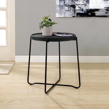 HOMETRENDS Tray Top Side Table, Black
