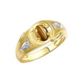 thumbnail image 3 of RYLOS Men's Rings 14K Yellow Gold Rings Classic Designer Style 7X5MM Oval Gemstone & Diamond Ring Tiger Eye November Birthstone Rings For Men Size 11, 3 of 7